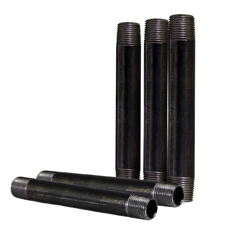 SUPPLYGIANT Everflow Supplies NPBL3880-5 Black Nipple Pipe, 3/8" x 8", - Image 1